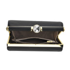 Designer-Inspired Stylish Clutch with Chain Strap - Black_8525773_4