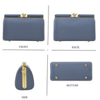 Designer-Inspired Stylish Clutch with Chain Strap - Dusty Blue_8525776_3