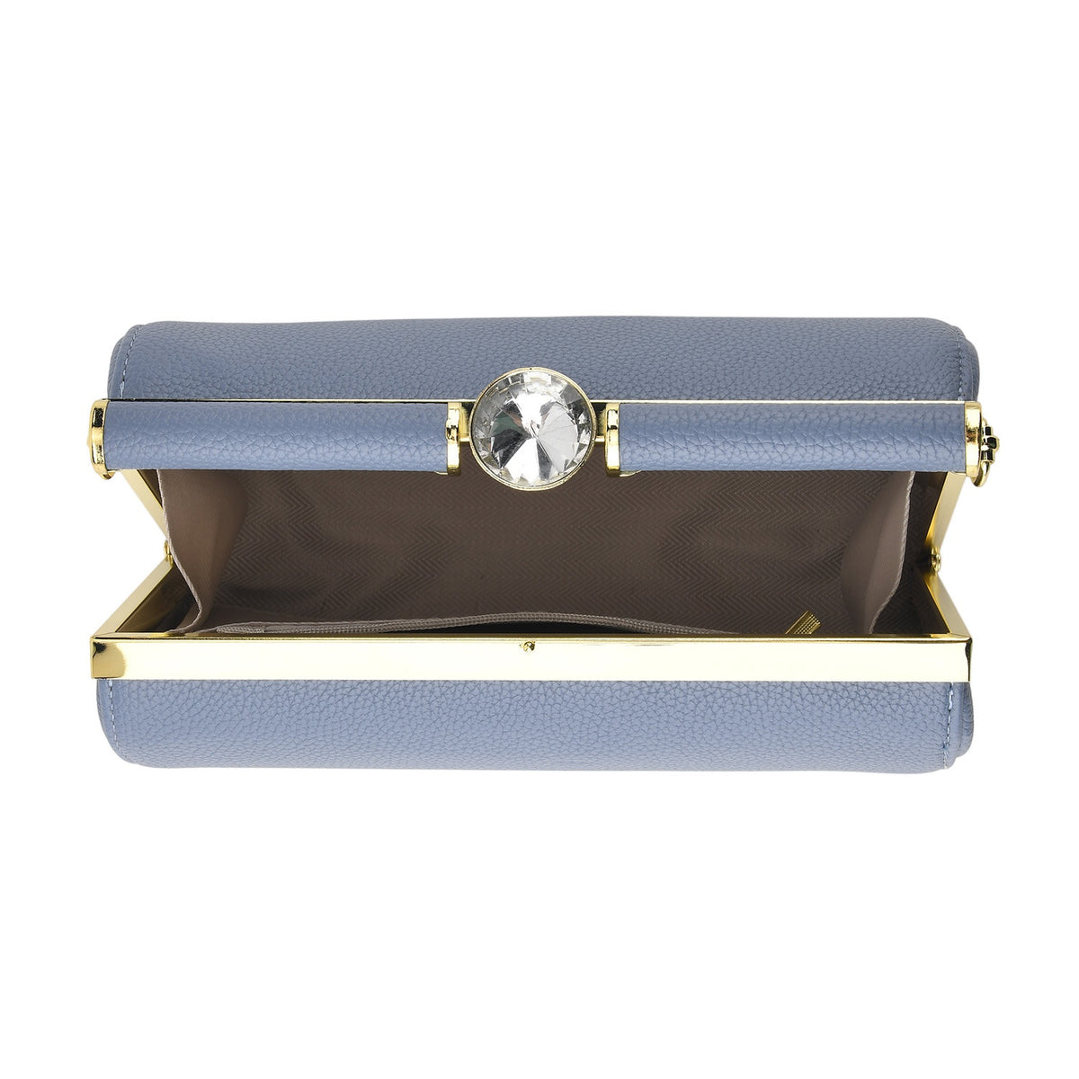 Designer-Inspired Stylish Clutch with Chain Strap - Dusty Blue V32667141 5