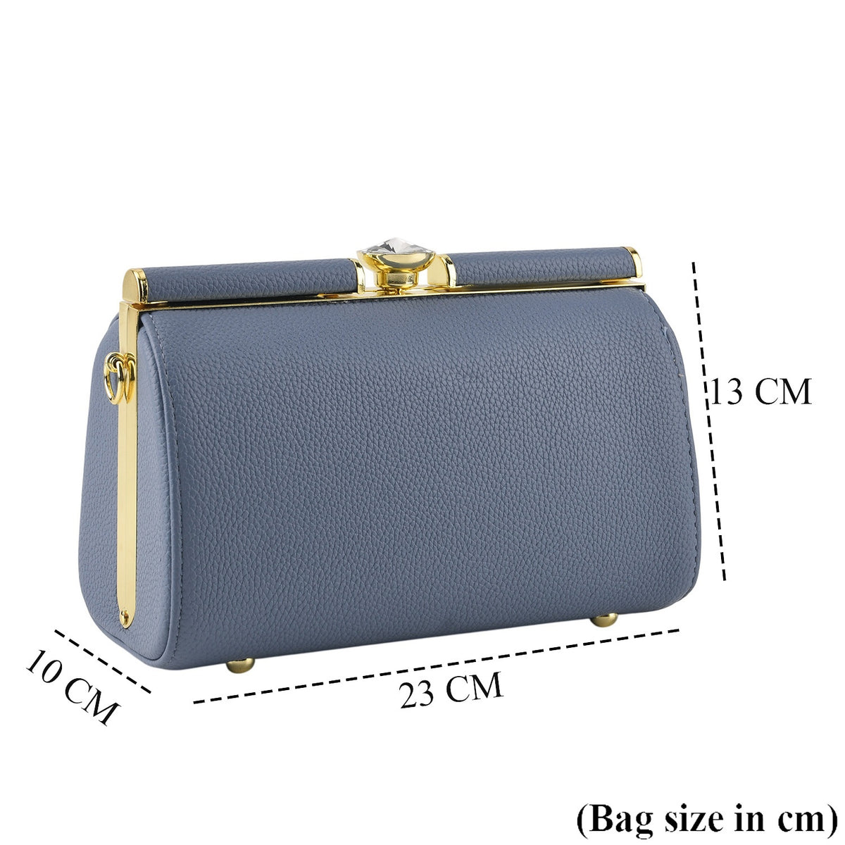 Designer-Inspired Stylish Clutch with Chain Strap - Dusty Blue V32667141 6