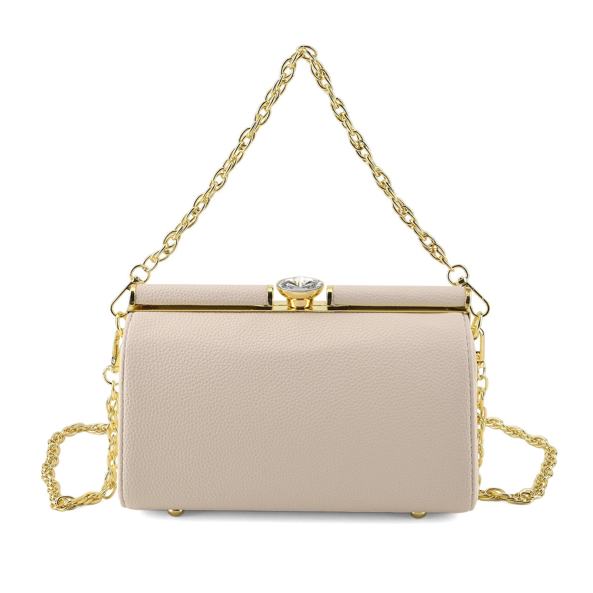 Designer-Inspired Stylish Clutch with Chain Strap - Off White V32667583 0