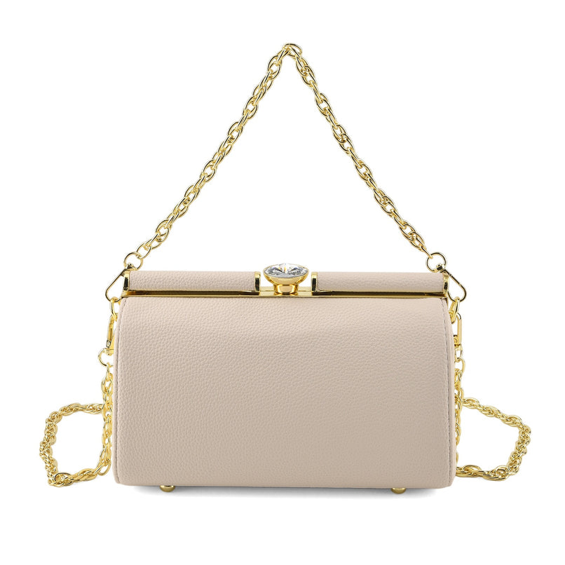 Designer-Inspired Stylish Clutch with Chain Strap - Off White_8525777