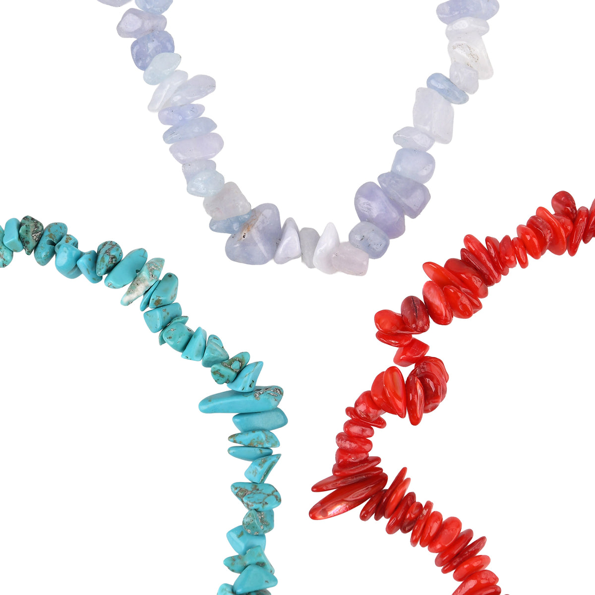 Set of 3 Natural Gemstone Key Chains - Howlite, Red Agate &amp; Grey Agate 350.00 Ct V32622518 4