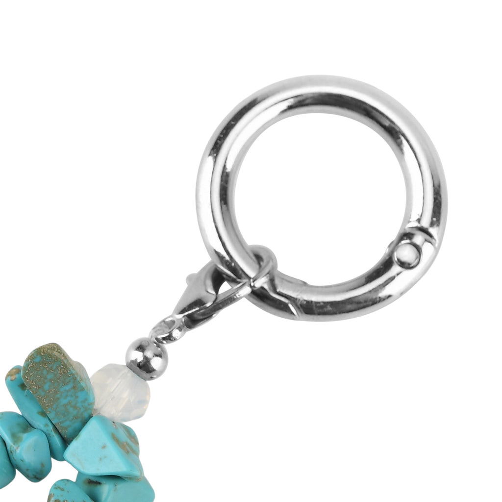 Set of 3 Natural Gemstone Key Chains - Howlite, Red Agate & Grey Agate 350.00 Ct_8526618_4