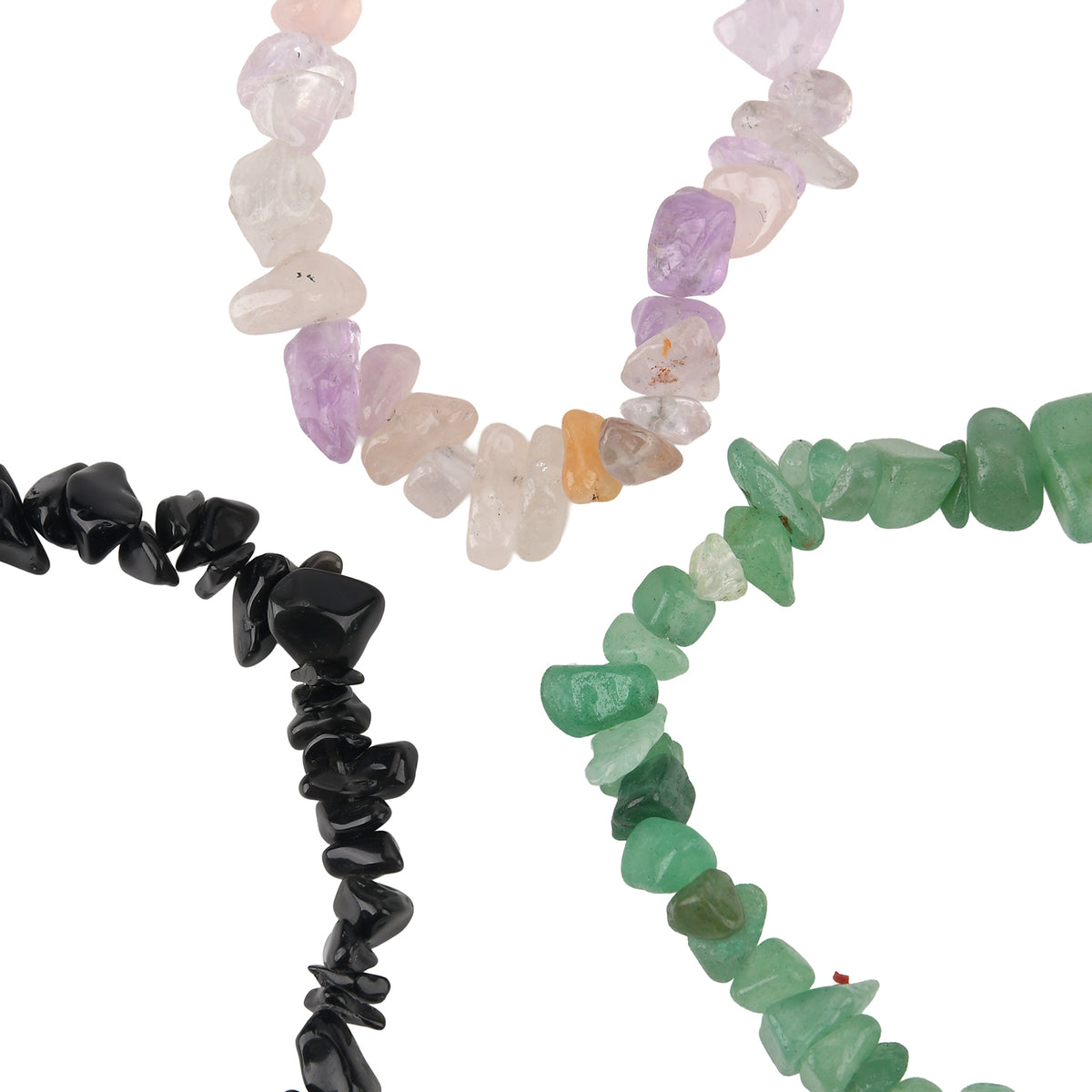 Set of 3 Natural Gemstone Key Chains - Amethyst, Green Aventurine &amp; Black Onyx 350.00 Ct V32621915 4