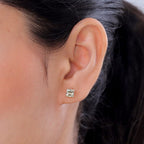 9K Yellow Gold AAA Turkizite Solitaire Stud Push Back Earring 2.00 Ct.