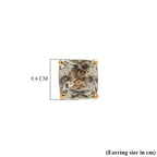 9K Yellow Gold AAA Turkizite Solitaire Stud Push Back Earring 2.00 Ct.