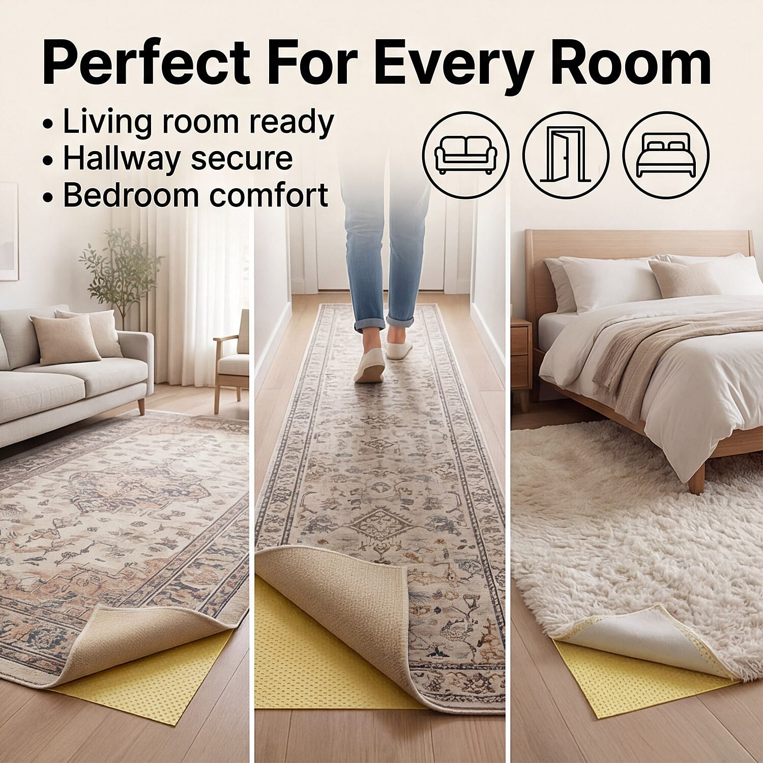 Anti-Skid Rug Gripper - Yellow 63.5mm x 7.62m V32359629 4