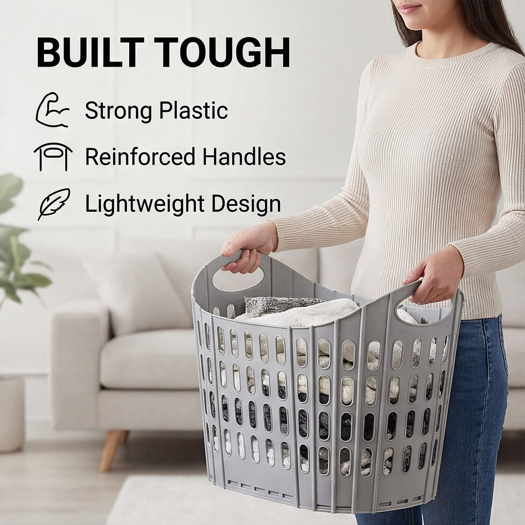 23L Foldable Laundry Basket - Grey