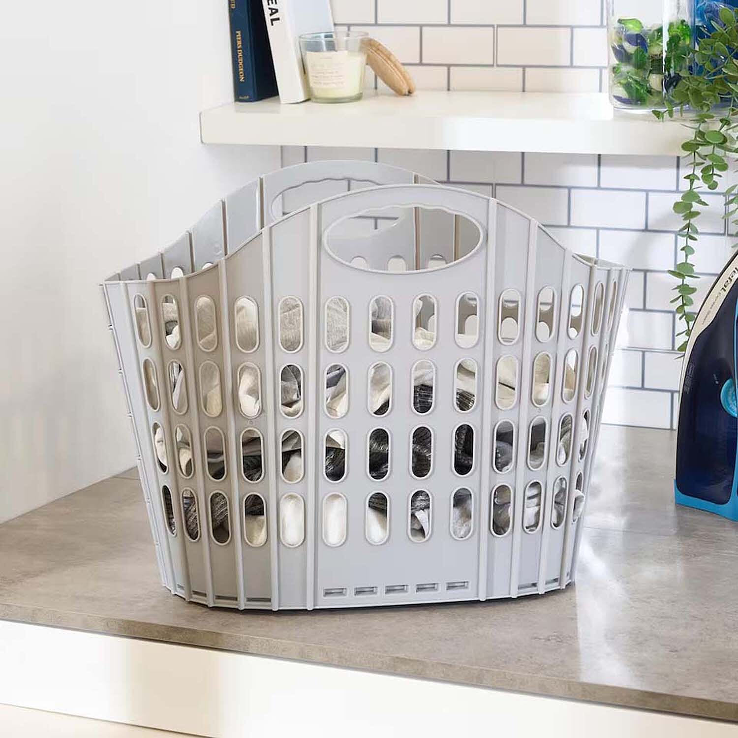 Portable Folding Laundry Basket 23L â€“ Collapsible Plastic Hamper with Handles 8526657 6
