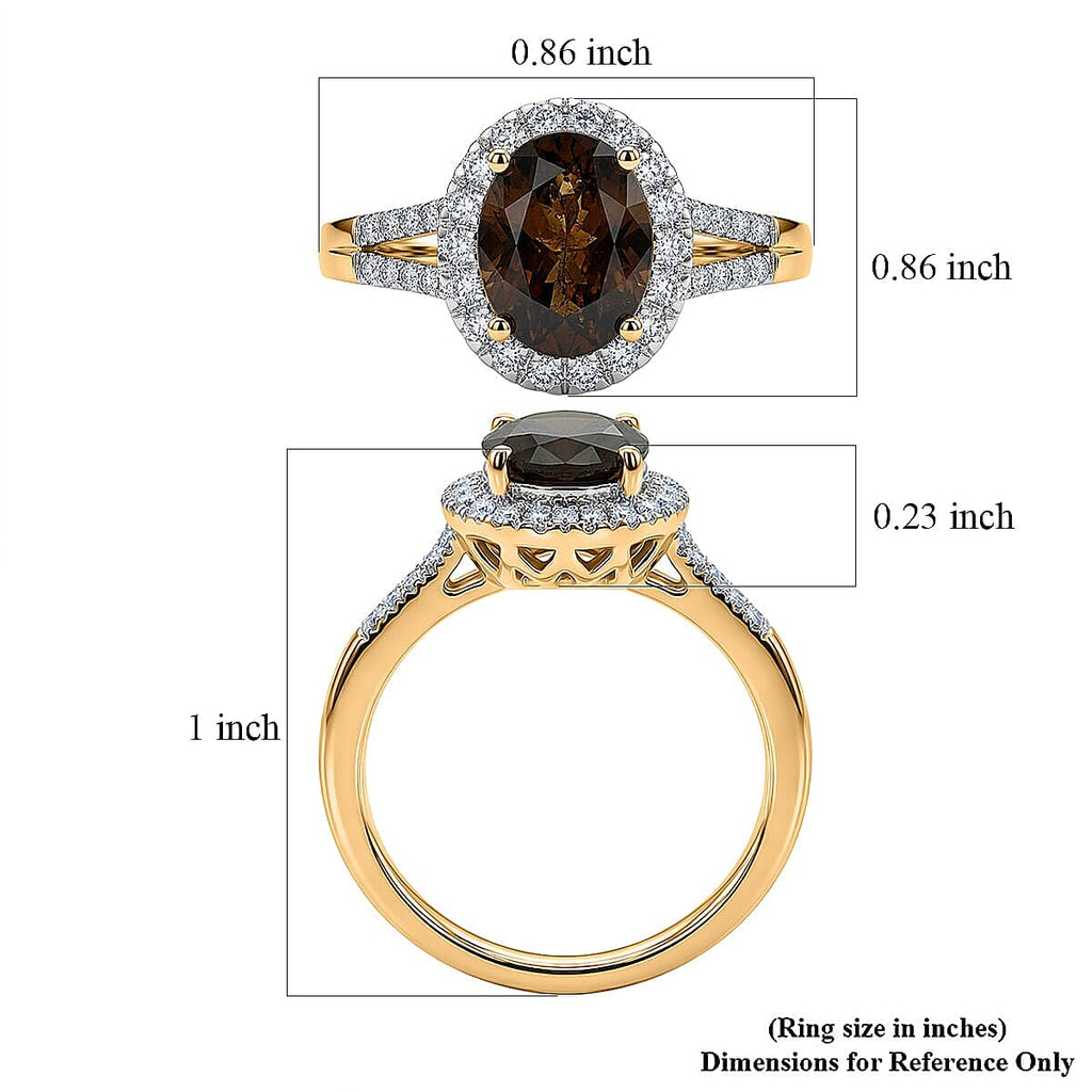 Luxuriant 10K Yellow Gold AAA Colour Change Garnet, Lab Grown Diamond GH, SI Main Stone With Side Stone Ring, Gold Wt.3.13 Gms  2.680  Ct._8526706_5