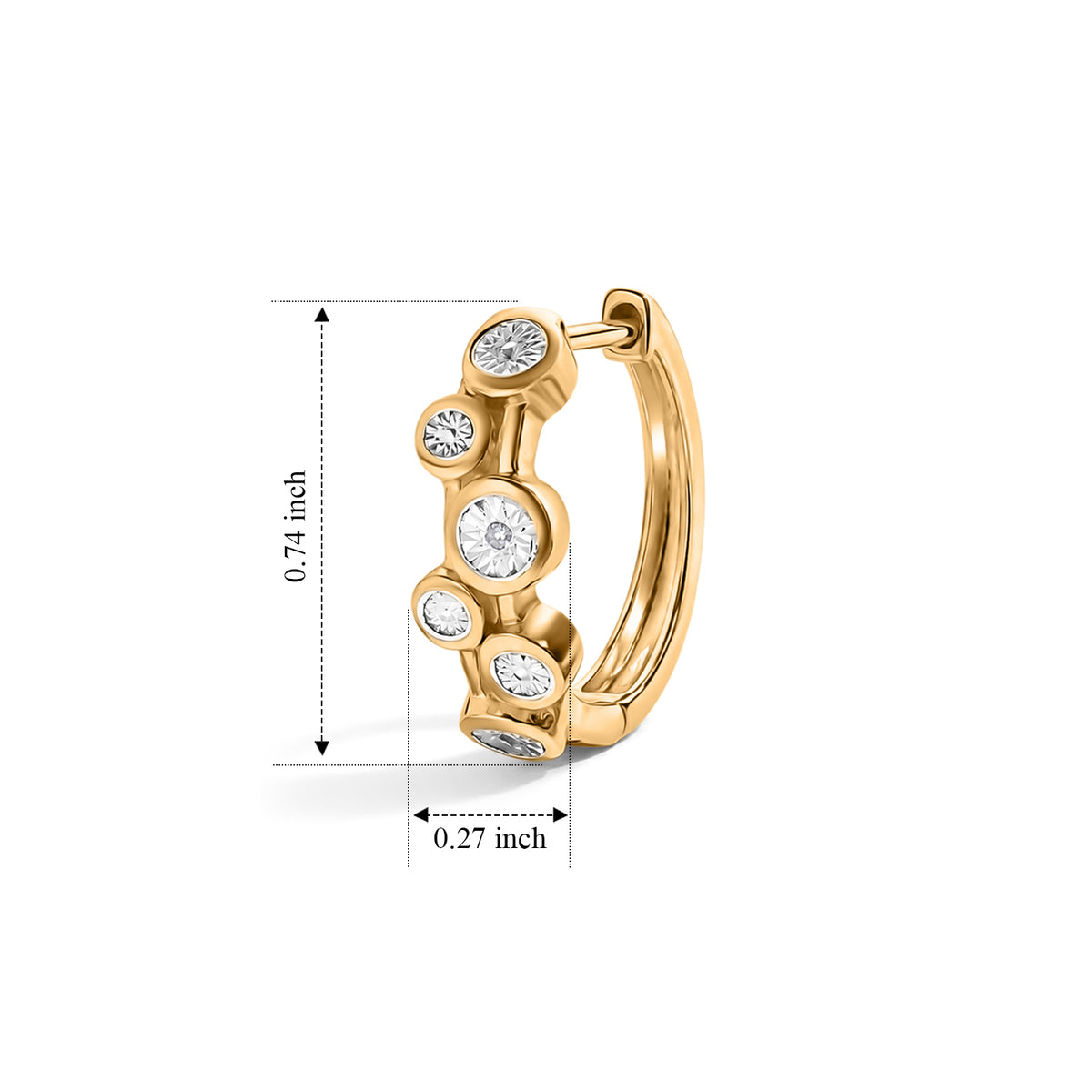 EverTrue - Natural White Diamond Hoop Earring in Yellow Gold Tone V32518188 3