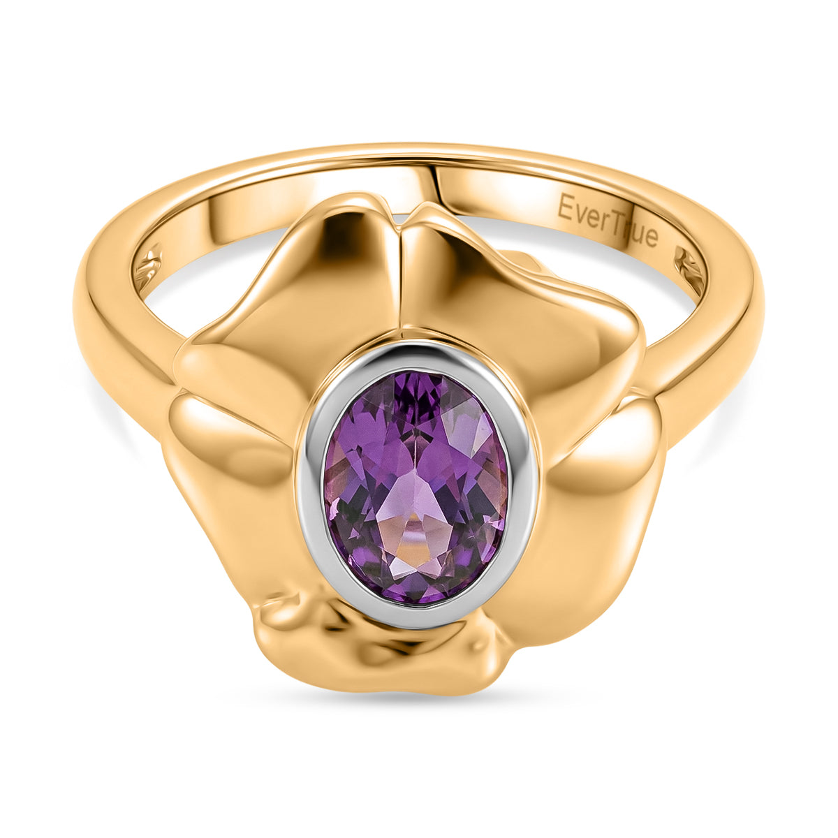 Natural Zambian Amethyst Solitaire Floral Ring 8527146 0