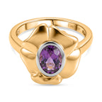 Natural Zambian Amethyst Solitaire Floral Ring_8527146