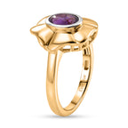 Natural Zambian Amethyst Solitaire Floral Ring_8527146_3