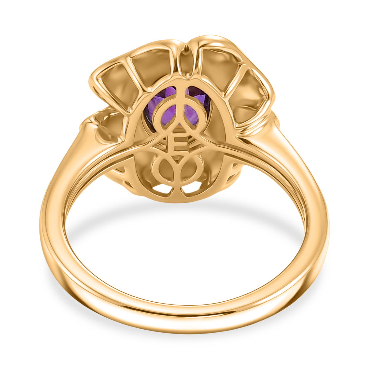 Natural Zambian Amethyst Solitaire Floral Ring 8527146 5