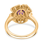 Natural Zambian Amethyst Solitaire Floral Ring_8527146_4
