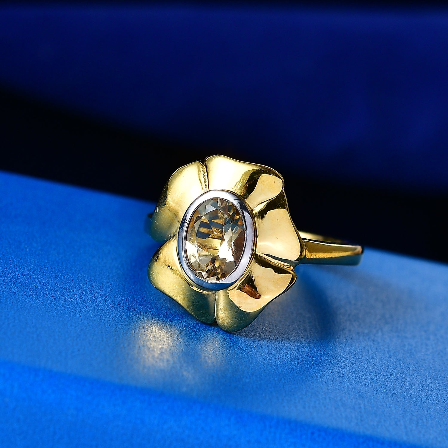 Citrine Solitaire Floral Ring 8527178 2