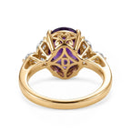 Royal Bali Collection - D'Joy African Amethyst & Moissanite Solitaire Ring in 18K Vermeil Yellow Gold Plated Sterling Silver 3.60 Ct._8527228_6