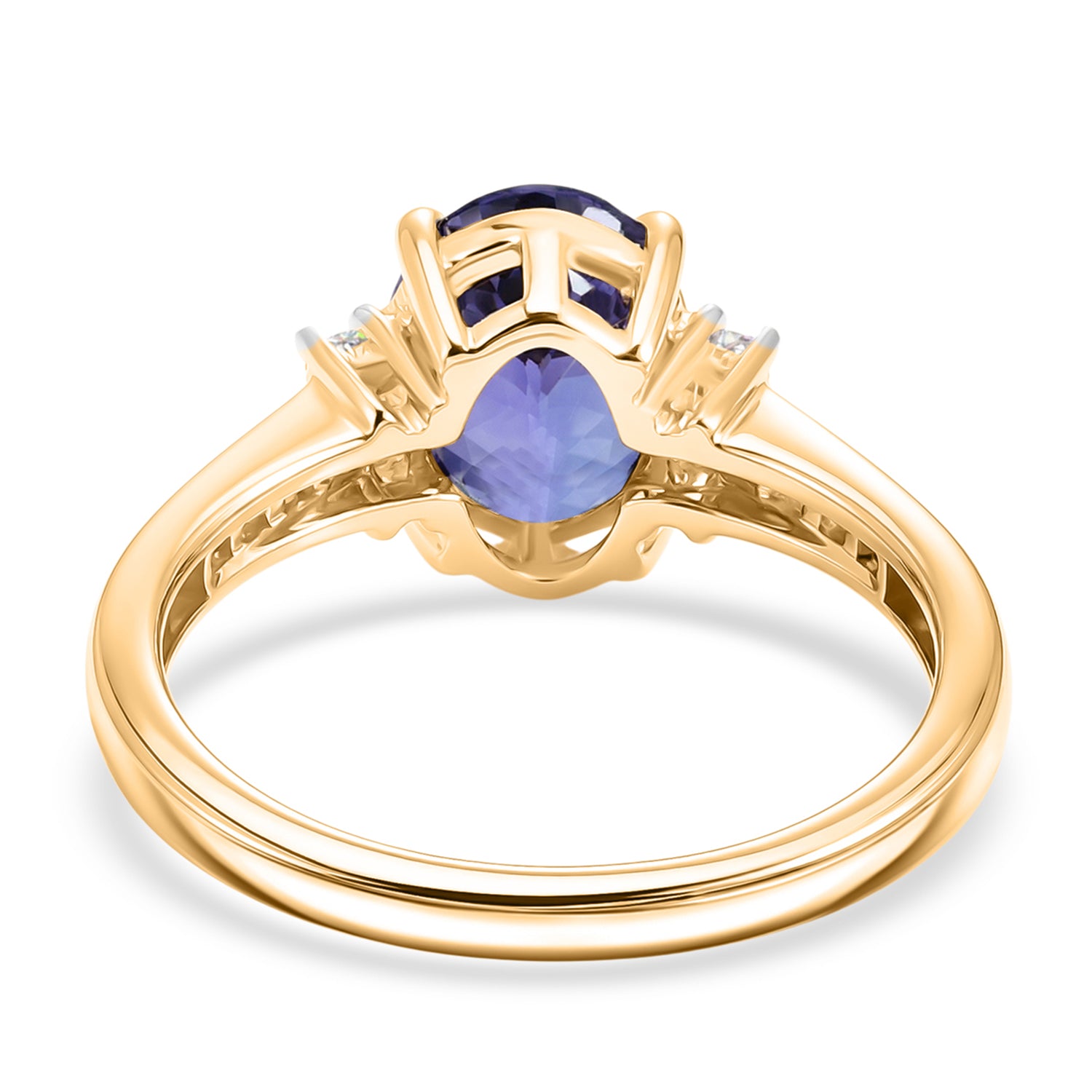 14K Yellow Gold AAA Tanzanite &amp; Natural White Diamond Ring 2.00 Ct V32504400 6