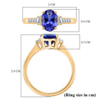 14K Yellow Gold AAA Tanzanite & Natural White Diamond Solitaire Ring 2.00 Ct_8527236_7