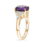 Royal Bali Collection - D'Joy African Amethyst & Moissanite Solitaire Ring in 18K Vermeil Yellow Gold Plated Sterling Silver 3.60 Ct._8527250_3