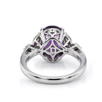Royal Bali Collection - D'Joy African Amethyst & Moissanite Ring in Rhodium Overlay Sterling Silver 3.64 Ct._8527269_6