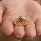 Royal Bali Collection - D'Joy African Ruby & White Zircon Solitaire Ring in 18K Vermeil Yellow Gold Plated Sterling Silver 1.70 Ct._8527292_4