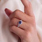 Royal Bali Collection - D'Joy Fissure Filled Blue Sapphire & White Zircon Ring in Rhodium Overlay Sterling Silver 1.92 Ct._8527313_1