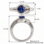 Royal Bali Collection - D'Joy Fissure Filled Blue Sapphire & White Zircon Ring in Rhodium Overlay Sterling Silver 1.92 Ct._8527313_6
