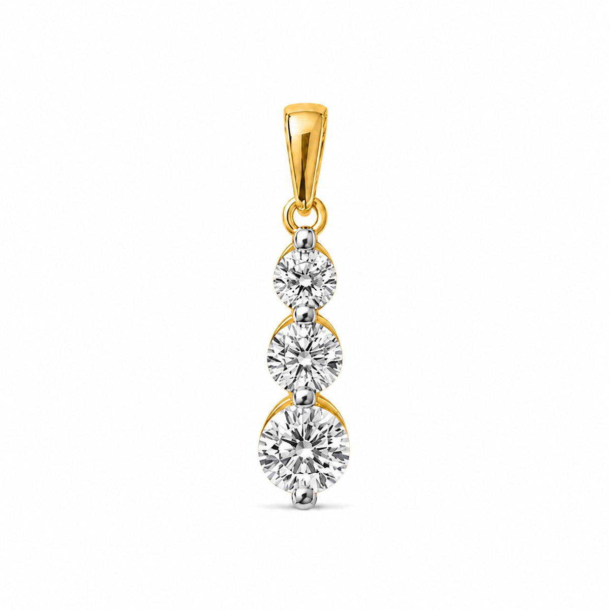 JCK Vegas Finds- 14K Yellow Gold Natural Earth Mined Diamond ( SI G-H) Journey Pendant 0.50 Ct. V32534708 0