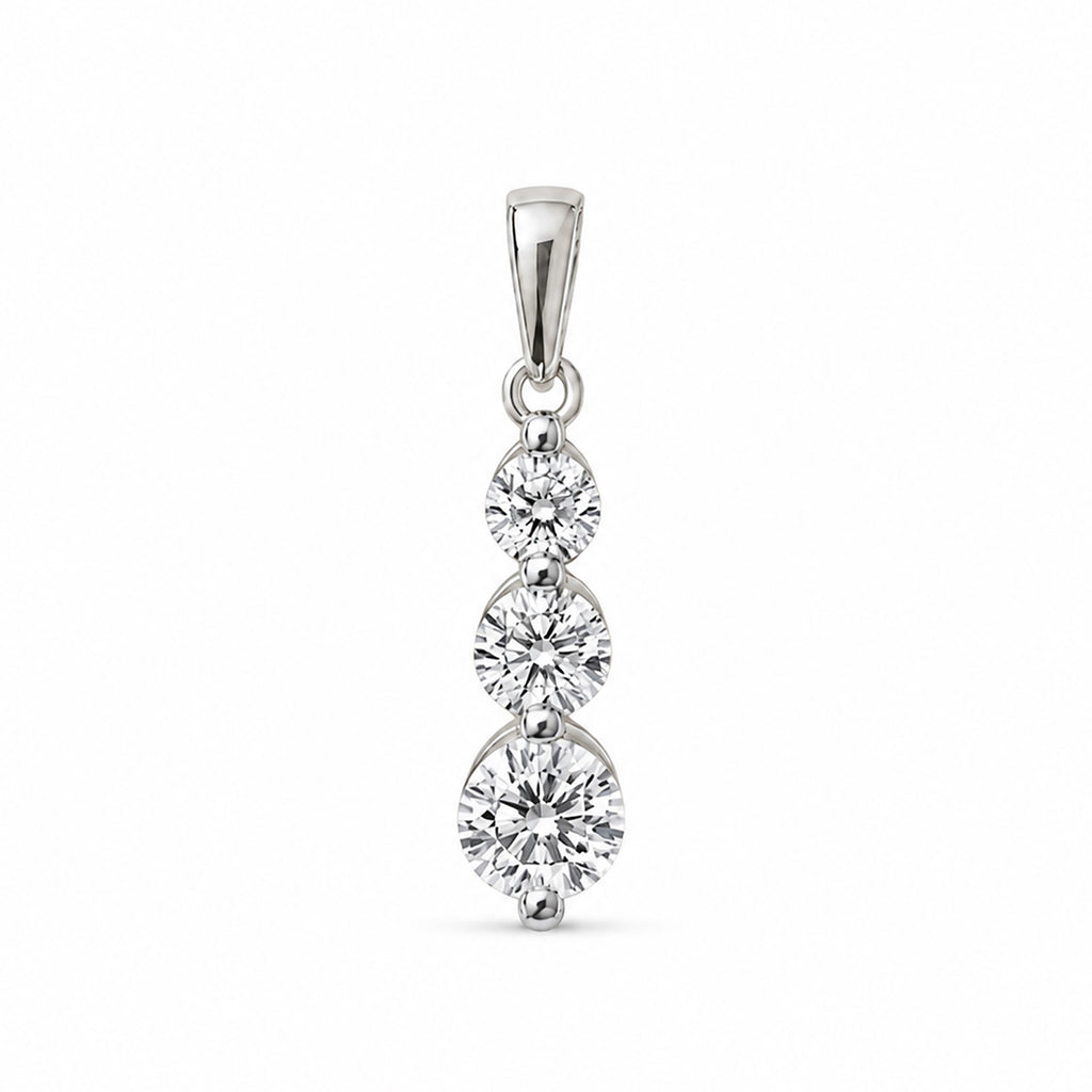 JCK Vegas Finds- 14K White Gold Natural Earth Mined Diamond  ( SI G-H) Journey Pendant 0.50 Ct._8527328
