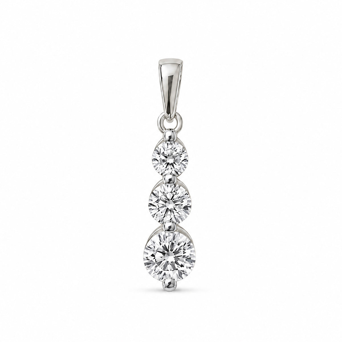 JCK Vegas Finds- 14K White Gold Natural Earth Mined Diamond  ( SI G-H) Journey Pendant 0.50 Ct. V32520836 0