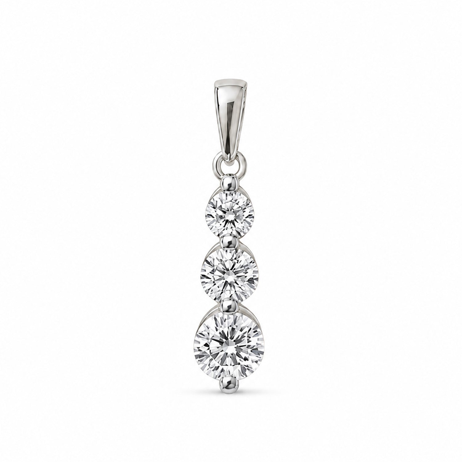 JCK Vegas Finds- 14K White Gold Natural Earth Mined Diamond  ( SI G-H) Journey Pendant 0.50 Ct. V32520836 0
