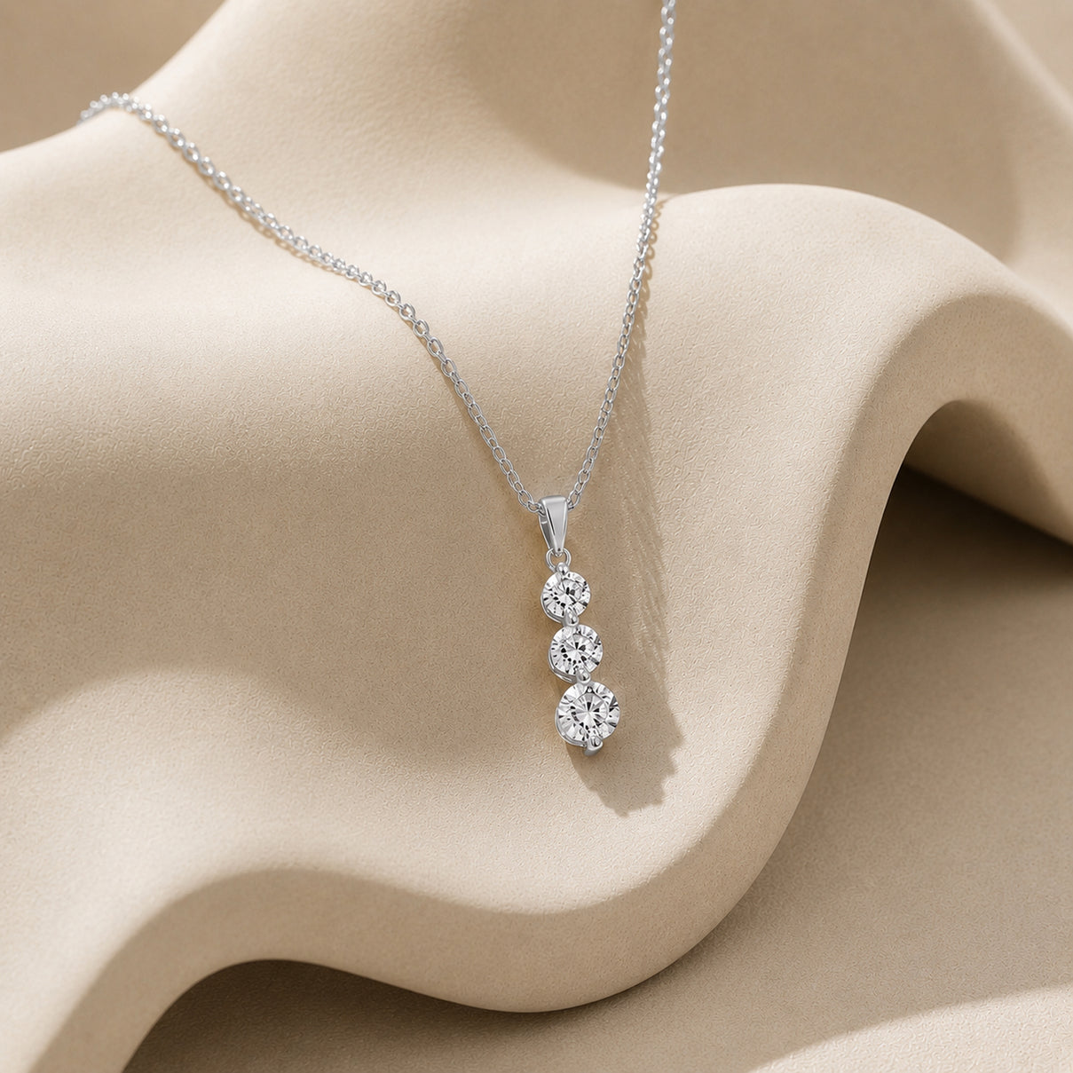 JCK Vegas Finds- 14K White Gold Natural Earth Mined Diamond  ( SI G-H) Journey Pendant 0.50 Ct. V32520836 5