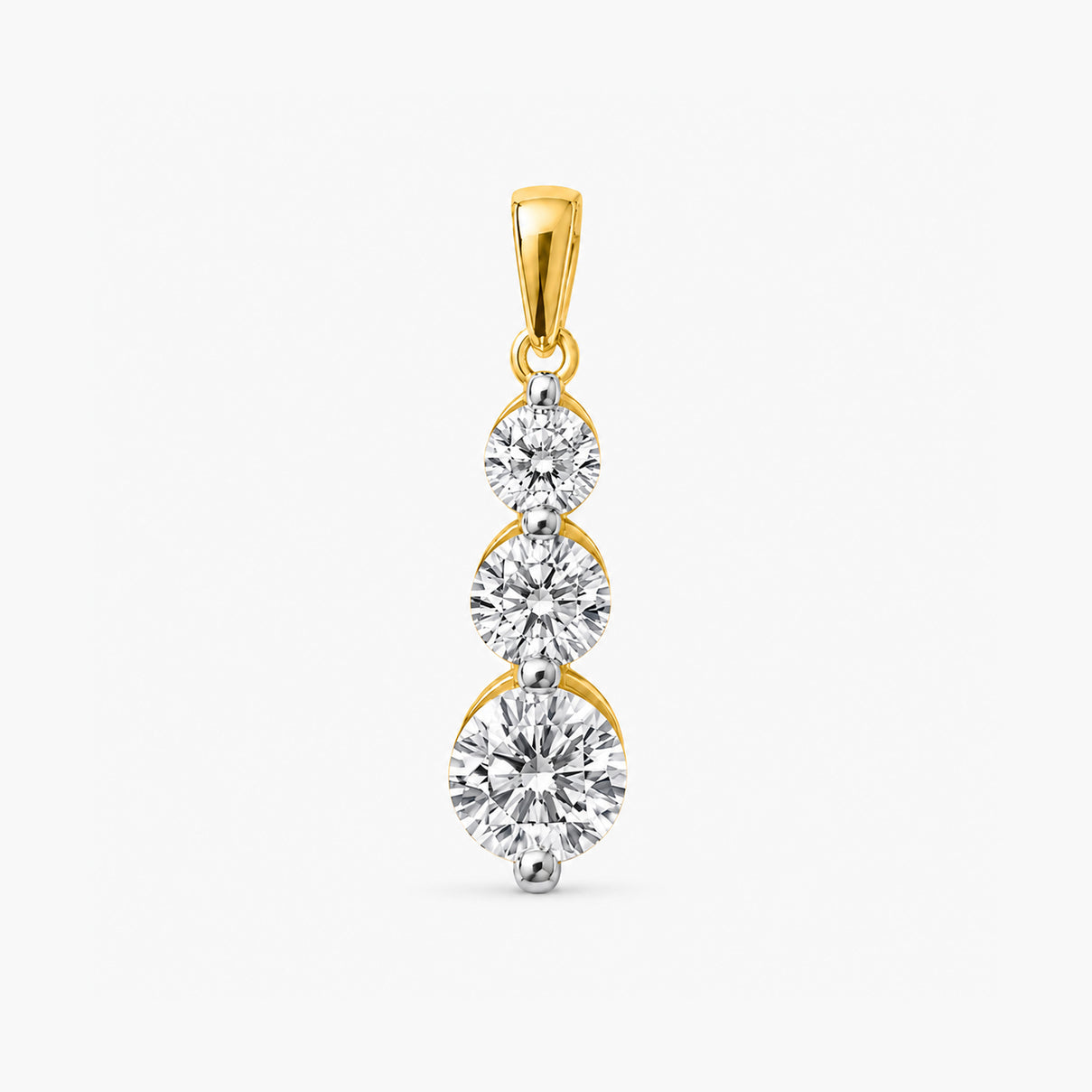 MEGA WAREHOUSE CLEARANCE DEAL - New York Close Out -14K Yellow Gold Natural Diamond I1-I2/GH Trilogy Pendant 1.00 Ct. V32525765 0