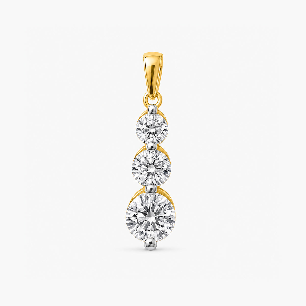 MEGA WAREHOUSE CLEARANCE DEAL - New York Close Out -14K Yellow Gold Natural Diamond I1-I2/GH Trilogy Pendant 1.00 Ct. V32525765 0