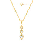 MEGA WAREHOUSE CLEARANCE DEAL - New York Close Out -14K Yellow Gold Natural Diamond I1-I2/GH Trilogy Pendant 1.00 Ct._8527334