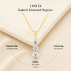 MEGA WAREHOUSE CLEARANCE DEAL - New York Close Out -14K Yellow Gold Natural Diamond I1-I2/GH Trilogy Pendant 1.00 Ct._8527334