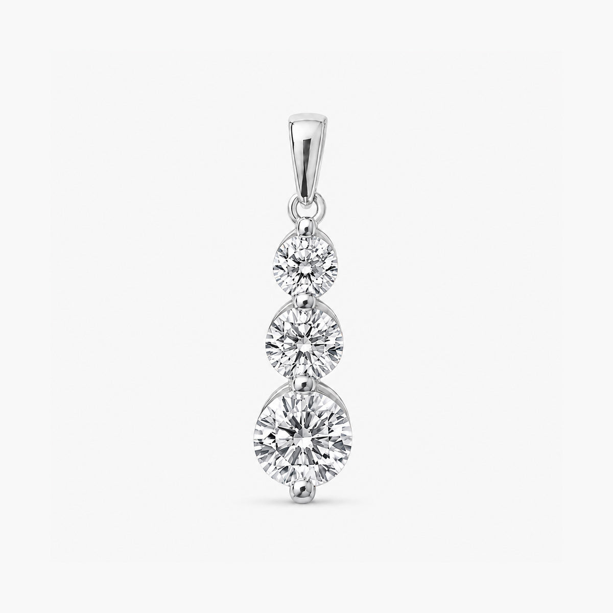 MEGA WAREHOUSE CLEARANCE DEAL New York Close Out - 14K White Gold Natural Diamond I1-I2/GH Trilogy Pendant 1.00 Ct. V32539919 0
