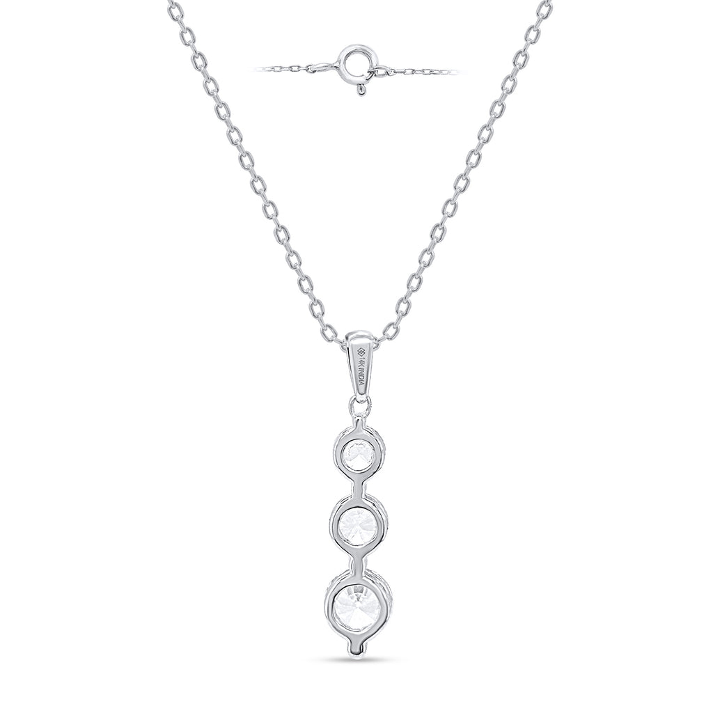 MEGA WAREHOUSE CLEARANCE DEAL New York Close Out - 14K White Gold Natural Diamond I1-I2/GH Trilogy Pendant 1.00 Ct._8527341