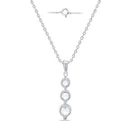 MEGA WAREHOUSE CLEARANCE DEAL New York Close Out - 14K White Gold Natural Diamond I1-I2/GH Trilogy Pendant 1.00 Ct._8527341