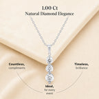 MEGA WAREHOUSE CLEARANCE DEAL New York Close Out - 14K White Gold Natural Diamond I1-I2/GH Trilogy Pendant 1.00 Ct._8527341