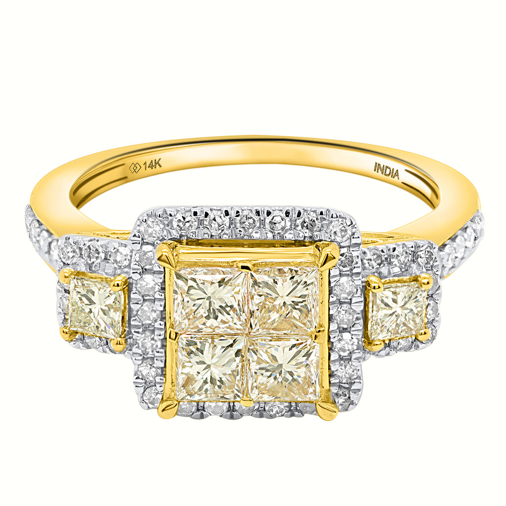NY Close Out Deal- 14K Yellow Gold Natural Yellow Diamond (SI) and Natural White Diamond (I1-I2) Ring 1.75 Ct, Gold Wt. 4.20 Gms_8527349_1
