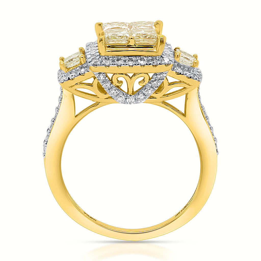 NY Close Out Deal- 14K Yellow Gold Natural Yellow Diamond (SI) and Natural White Diamond (I1-I2) Ring 1.75 Ct, Gold Wt. 4.20 Gms_8527351_2