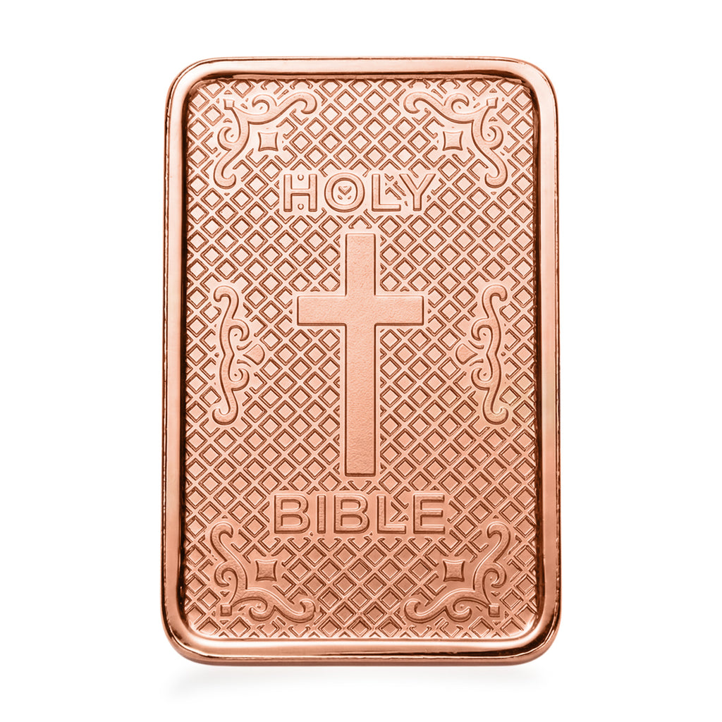 First Time Ever - Solid 999 Fine Copper Holy Bible Cross Bar - 10 Grams_8528081