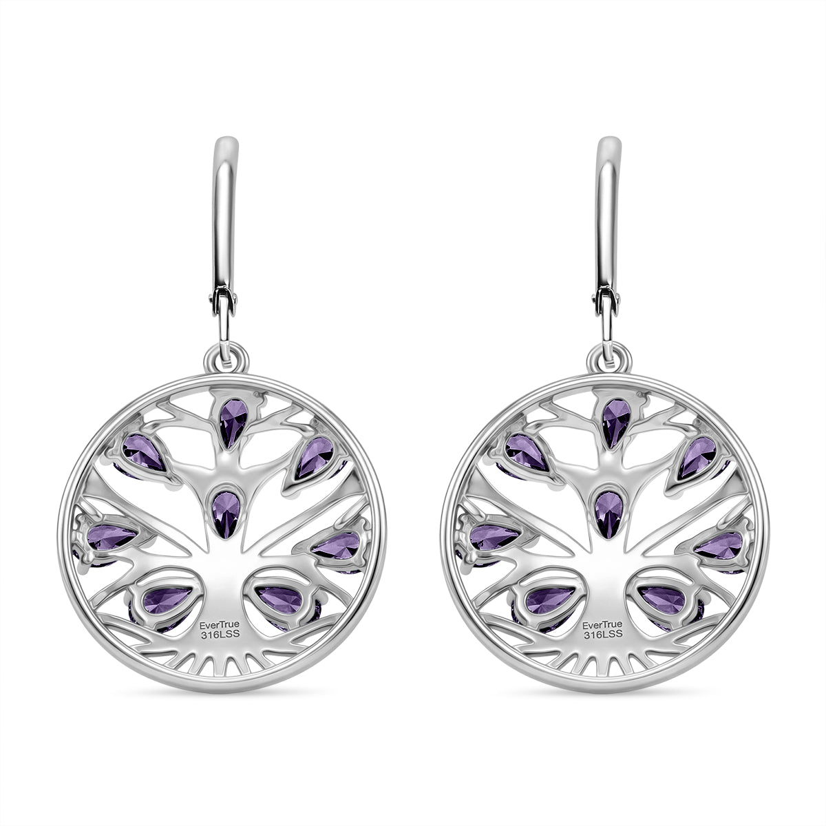 EverTrue - African Amethyst Earring with Lever Back 3.34 Ct. 8528095 5