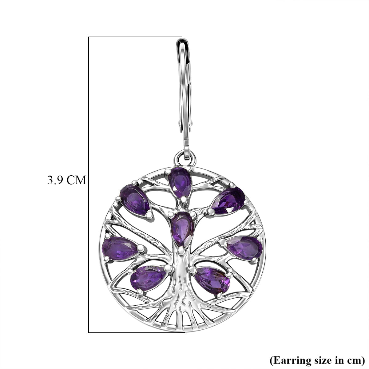 EverTrue - African Amethyst Earring with Lever Back 3.34 Ct. 8528095 6