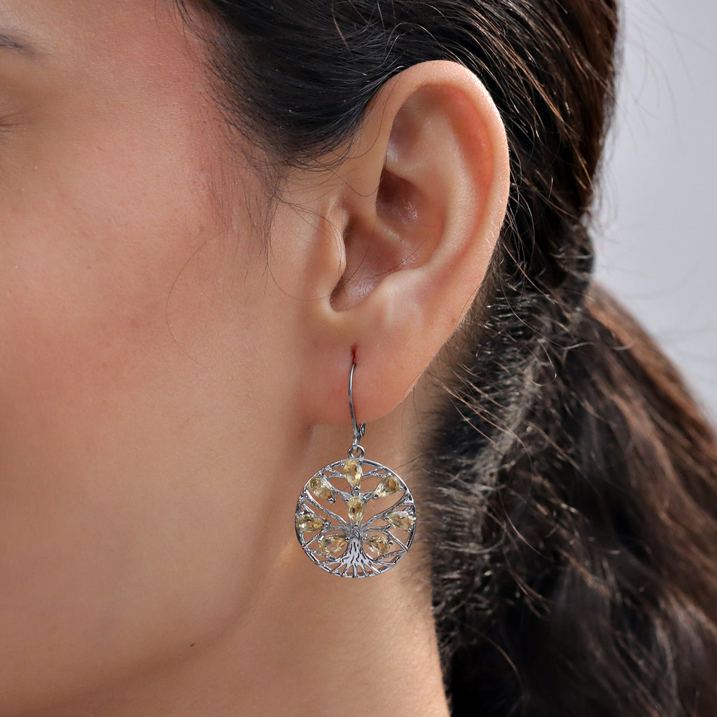EverTrue - Citrine Tree of Life Earring with Lever Back 3.22 Ct._8528096_1