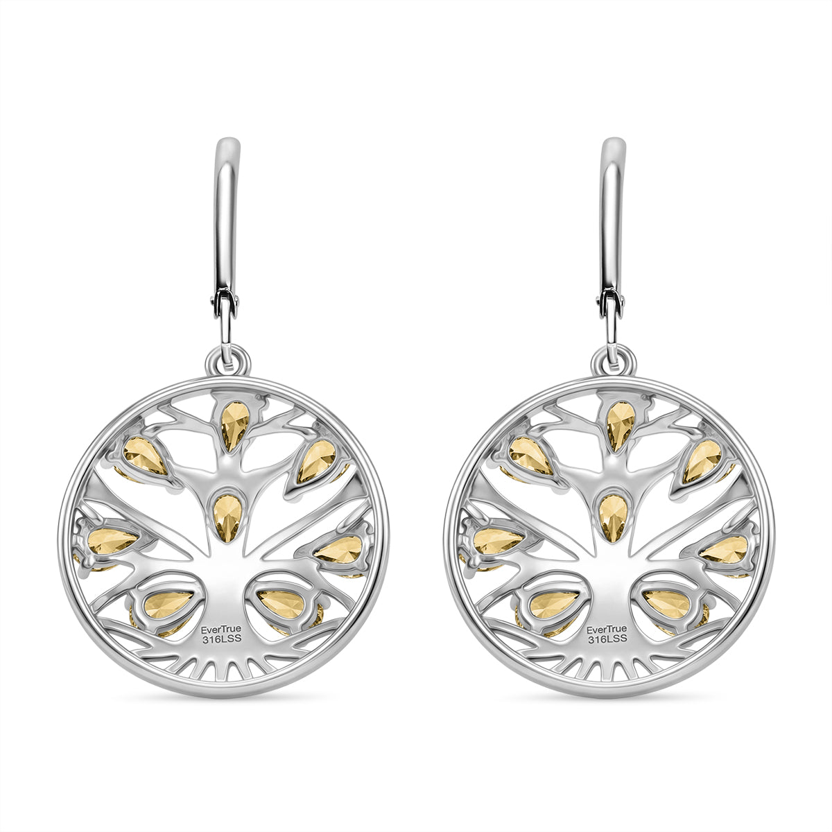 EverTrue - Citrine Tree of Life Earring with Lever Back 3.22 Ct. V32513209 5